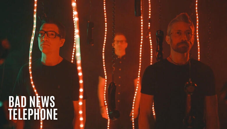 Thumbnail still from Black Hats video "Bad News Telephone"